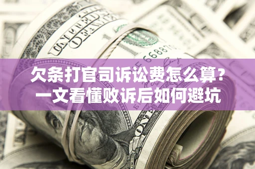 济南欠条打官司诉讼费怎么算？一文看懂败诉后如何避坑